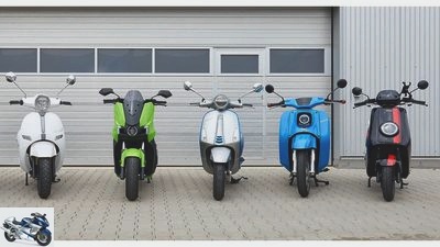 5 electric scooters of the 125cc class in the test