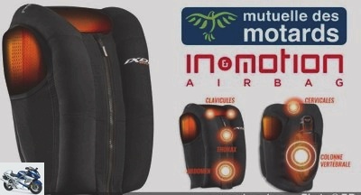 Motorcycle insurance - La Mutuelle des Motards covers the electronic motorcycle airbag In & amp; Motion -