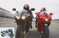 Race track comparison Ducati 999 R, Yamaha YZF-R1 SP