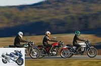 Retro motorcycles from Kawasaki, Moto Guzzi and Triumph put to the test