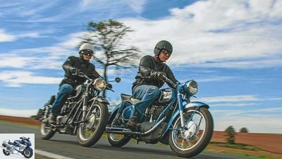 On the move: BMW R 26 and Simson AWO 425 S.