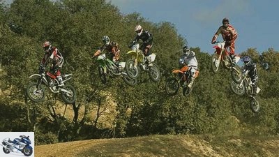 Six 450 cc motocrossers born in 2008 in the test