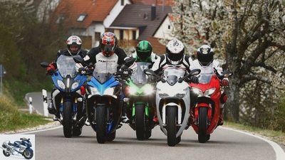 Sports tourer test Ducati SuperSport S, Suzuki GSX-S 1000 F, Kawasaki Z 1000 SX, Honda VFR 800 F, BMW R 1200 RS