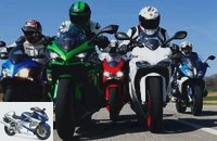 Sports tourer test Ducati SuperSport S, Suzuki GSX-S 1000 F, Kawasaki Z 1000 SX, Honda VFR 800 F, BMW R 1200 RS