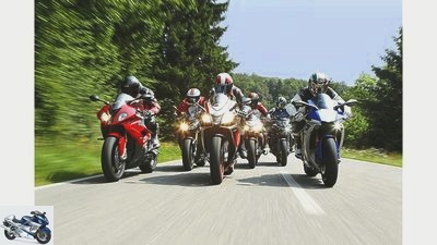Concept comparison of super athletes and naked bikes from BMW, Yamaha and Aprilia