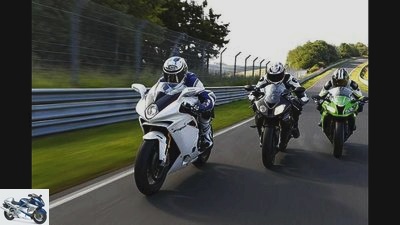 Superbikes put to the test: BMW S 1000 RR, Kawasaki ZX -10 R and MV Agusta F4 RR