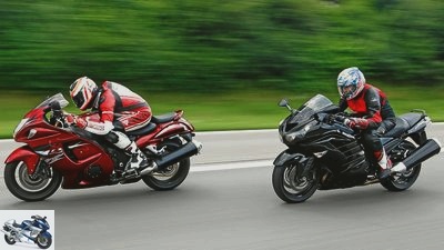Suzuki Hayabusa versus Kawasaki ZZR 1400 Speedbikes 2012