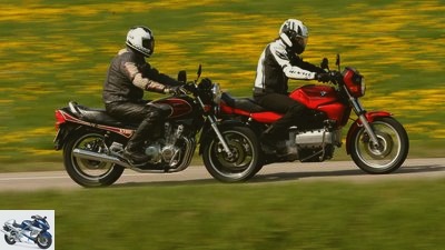 BMW K 100 and Yamaha XJ 900 N in comparison