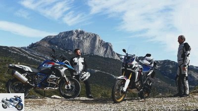 BMW R 1200 GS Rallye and Honda Africa Twin in comparison test