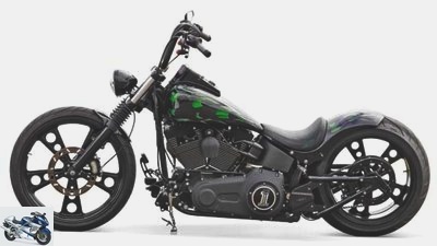 Harley-Davidson Softail Green Flame - Tuned Chopper