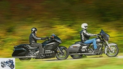 Harley-Davidson Street Glide and Honda Gold Wing F6B put to the test