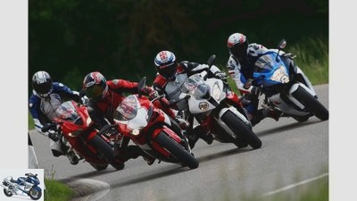 BMW, Ducati, Suzuki and Triumph super sports cars in a comparison test