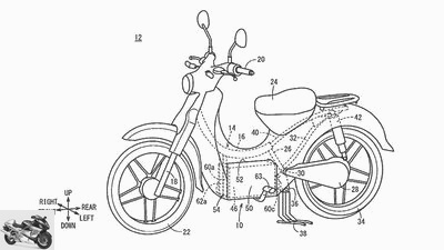 Honda patent for electric Super Cub with removable battery