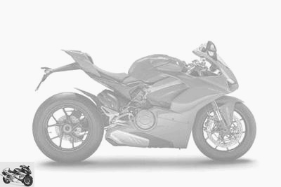 Ducati 1100 Panigale V4 S ' /></p>
<ul>
<li>Transmission</li>
<li>6-speed gearbox</li>
<li>secondary by chain</li>
</ul>
<ul>
<li>Rear axle</li>
<li>Ohlins TTX36 monoshock, deb: 130 mm</li>
<li>1 disc Ø 245 mm, 2 piston caliper</li>
<li>Rear wheel:
<p>200/60<br />
– 17
</li>
</ul>
<ul>
<li>Motor</li>
<li>4 Cylinders<br />
in V at 90 °<br />
, 4 stroke                                                                        </li>
<li>Cooling: by water </li>
<li>Injection Ø 52 mm </li>
<li>2×2 ACT, desmodromic </li>
<li>4 valves per cylinder </li>
<li>
1,103 cc<br />
(81 x 53.5 mm)                    </li>
<li>
222<br />
ch
</li>
<li>
13 mkg
</li>
<li>Weight ratio /<br />
power<br />
: 0.76<br />
kg / hp
</li>
<li>Compression: 14: 1</li>
<li>Crit’air: <span style=