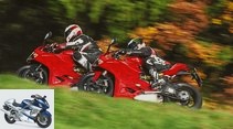 Ducati 899 Panigale and Ducati 1199 Panigale in the test