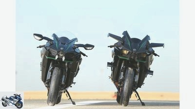 Kawasaki H2 and Kawasaki H2R in the driving report