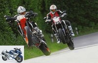 Ducati Hypermotard SP and KTM 690 SMC R in the test