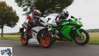 Kawasaki Ninja 300 and KTM RC 390 in the test