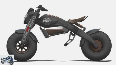 Velocifero Beach Mad: hip electric motorcycle with balloon tires