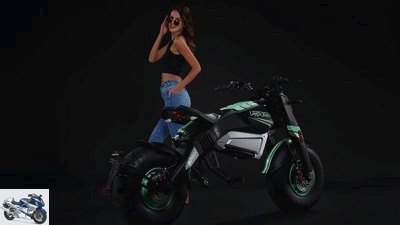Velocifero Beach Mad: hip electric motorcycle with balloon tires