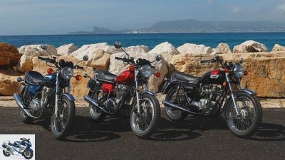 Kawasaki Z 750 B, Triumph Bonneville 750 and Yamaha XS 650