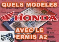 Motorcycle license - 11 Honda models for A2 license holders - Used HONDA