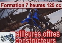 Motorcycle license - Mandatory 125 training: offers from manufacturers -
