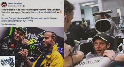 Drivers and teams - Valentino Rossi and Lewis Hamilton exchange their prototype in Valencia -