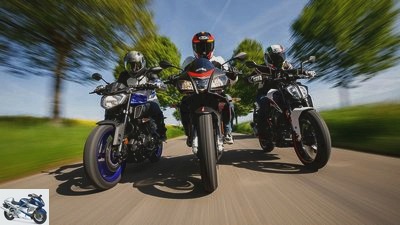 Comparison test of 125cc naked bikes - Aprilia Tuono 125, Yamaha MT-125 and KTM 125 Duke