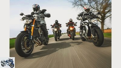 Comparative test of 800 naked bikes