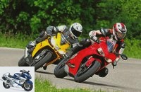 Comparison test Aprilia RSV4 R APRC and Ducati 1199 Panigale