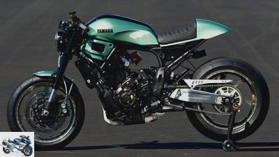 Small Yamaha XSR 700 Bantam Racer in the driving report