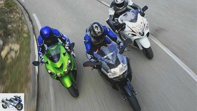 test BMW K 1300 S, Kawasaki ZZR 1400, Suzuki Hayabusa 1300 | About motorcycles