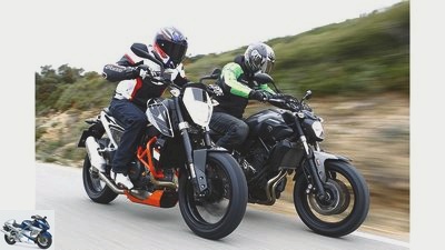 KTM 690 Duke and Yamaha MT-07 in comparison test