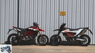 KTM 690 SMC-R and Ducati Hypermotard 950 SP in a comparison test
