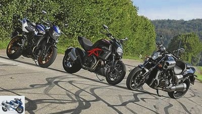 Comparison test: Ducati Diavel, Suzuki B-King and Yamaha Vmax