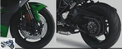 Road - Ninja H2 SX test: sporty road bike, in green and against everything! - Ninja H2 SX test page 4 - Technical point