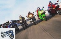 Comparative test of evergreens against current top models BMW R 1100 RS against R 1100 S Kawasaki ZZ-R 1100 against ZX-12R Yamaha YZF 1000 Thunderace against YZF-R1