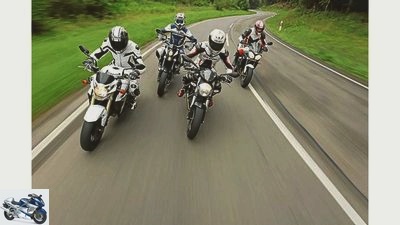 KTM, Ducati, Triumph and Suzuki bikes in comparison