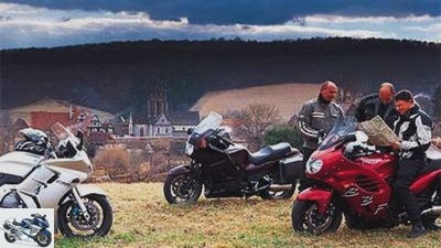 gentagelse Forespørgsel billet Comparison test Kawasaki GTR 1000, Triumph Trophy 1200, Yamaha FJR 1300 |  About motorcycles