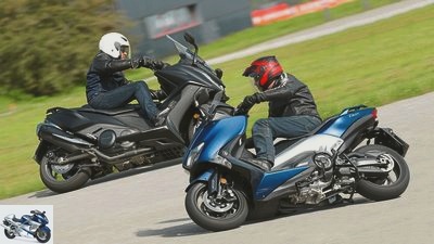 Kymco AK 550i and Yamaha TMax DX in comparison test