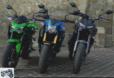 All Comparisons - Comparison test Kawasaki Z900, Suzuki GSX-S750 and Yamaha MT-09: Election of the best Japanese roadster & quot; maxi-mid-size & quot; - Z900 Vs GSX-S750 Vs MT-09 page 1: Between & quot; mid-size & quot; roadsters and maximum sportsmen ...