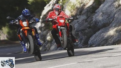 Comparison test KTM 990 Supermoto versus Ducati Hypermotard 1100