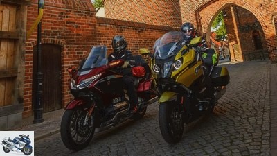 Luxury tourer comparison test BMW K 1600 Grand America and Honda GL 1800 Gold Wing Tour DCT airbag