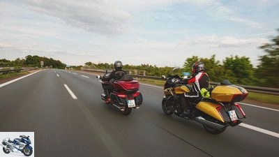 Luxury tourer comparison test BMW K 1600 Grand America and Honda GL 1800 Gold Wing Tour DCT airbag