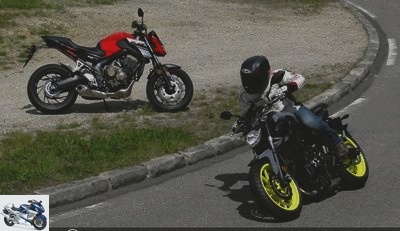 All the Duels - Duel CB650F Vs MT-07: the traditional 4-legged Honda against the sensational CP2 Yamaha - Duel CB650F Vs MT-07 page 3 - The twin cylinder of Yamaha rants, but struggles