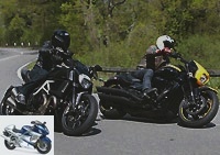 All Duels - Duel Diavel Carbon Vs Intruder M1800R Boss: explode the gallery! - In town as in curves, it's a show in front!