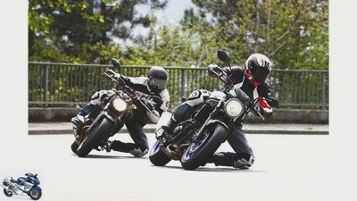 Comparison test of naked bikes Suzuki SV 650 and Yamaha MT-07
