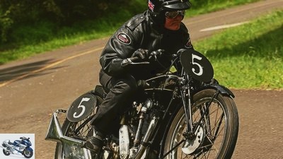 With the versatile Velocette KSS Mark 1 Special on the move