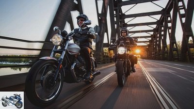 Moto Guzzi V9 Roamer and Triumph Street Twin